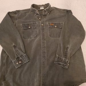 Men's Carhartt Grey/Green XL button down